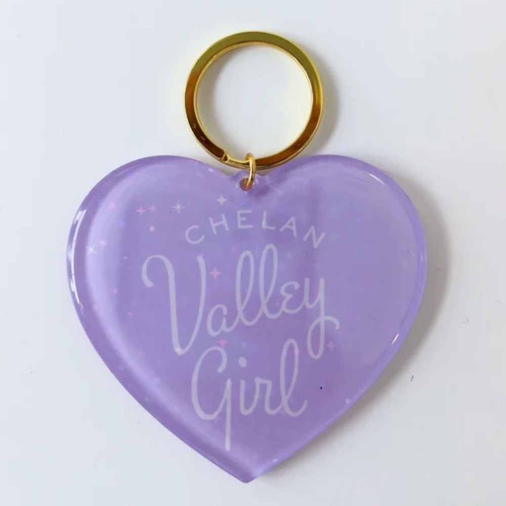 Chelan Valley Girl Purple Heart Keychain
